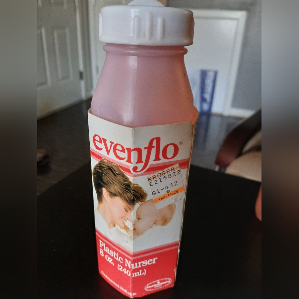 Vintage Evenflo Pink Plastic Nurser Bottle